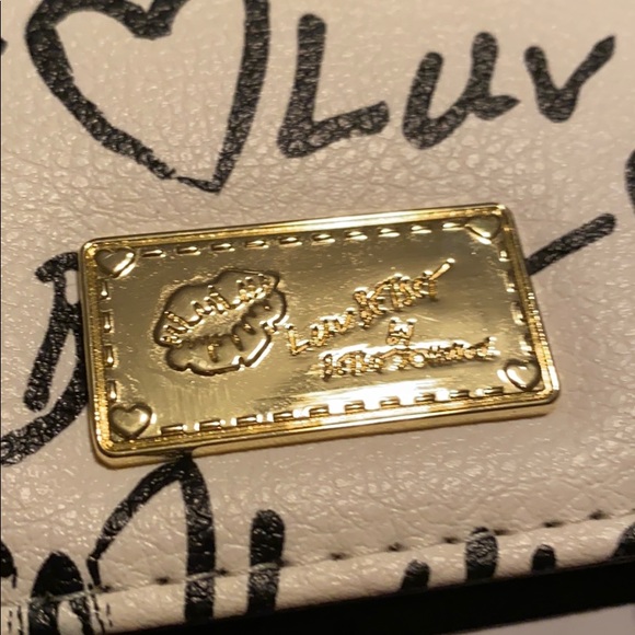 Betsy Johnson Black & Hot Pink Wallet Clutch - Picture 4 of 5